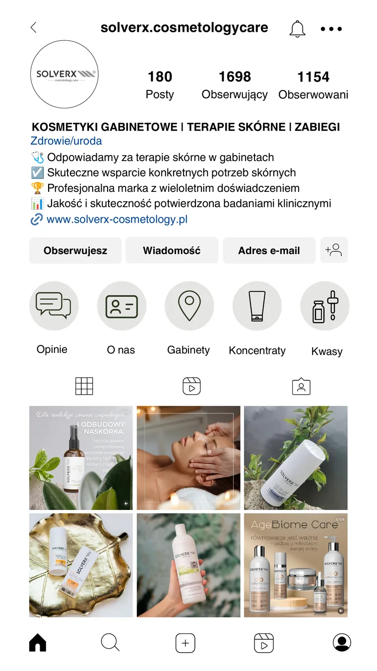 Profil solverx.cosmetologycare po nowej odsłonie