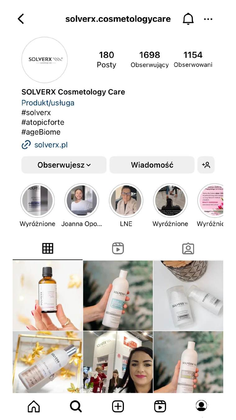 Profil solverx.cosmetologycare przed objęciem opieką